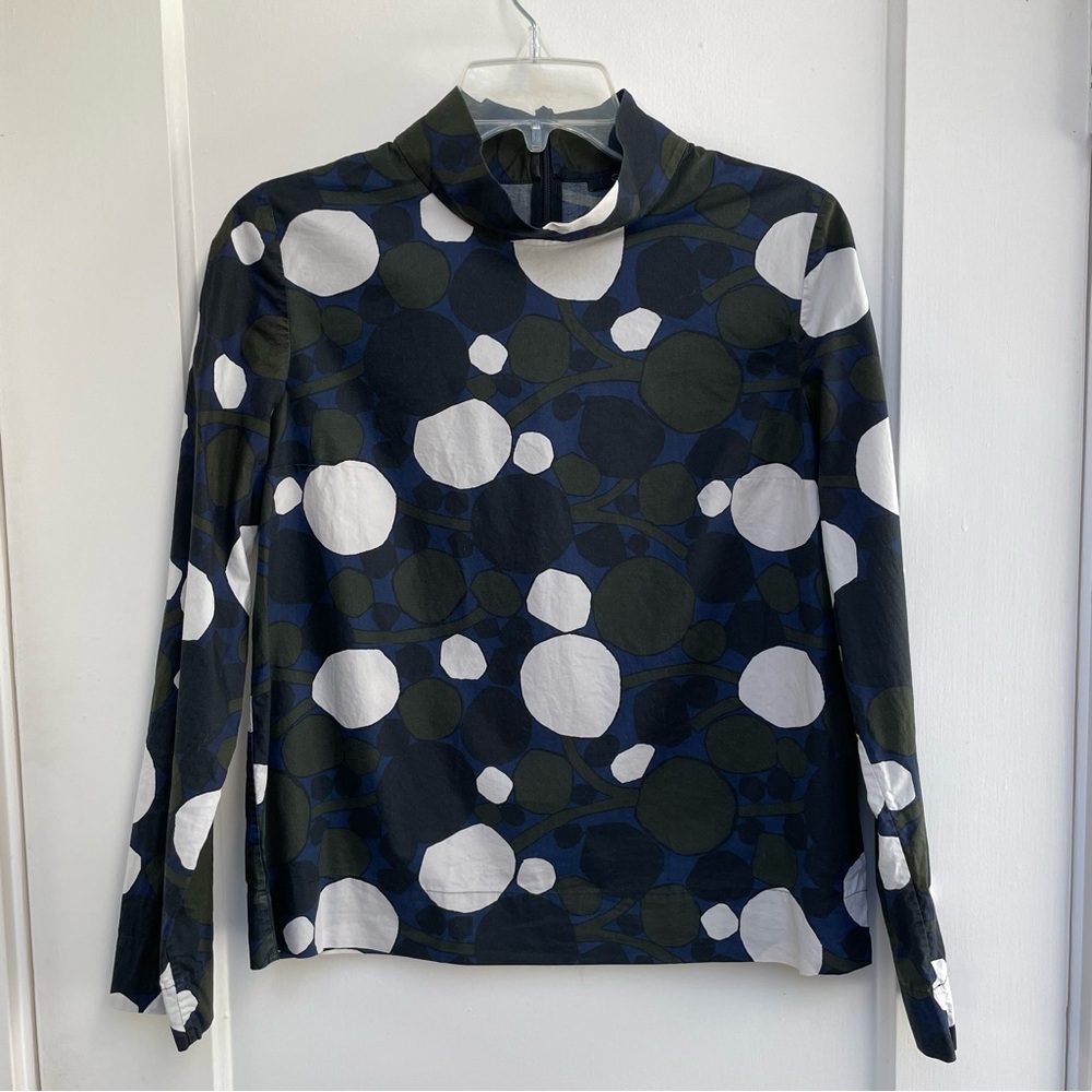 COS high-necked patterned blouse